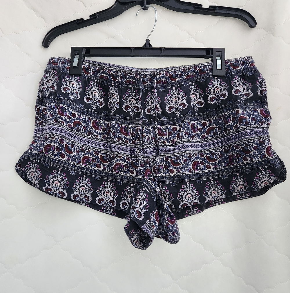 American Eagle Outfitters High Waisted Shorts- Blue and Purple Paisley Print
